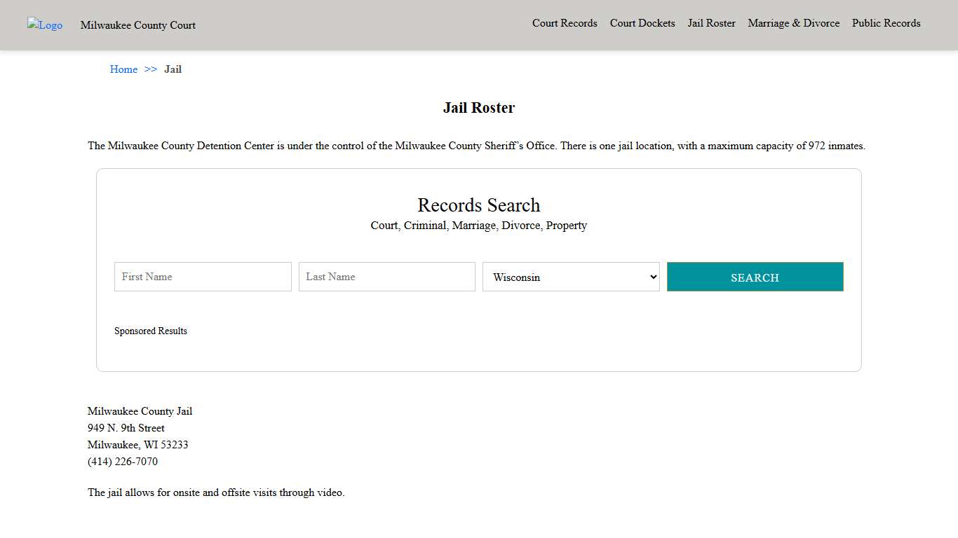 Jail Roster Milwaukee County Court